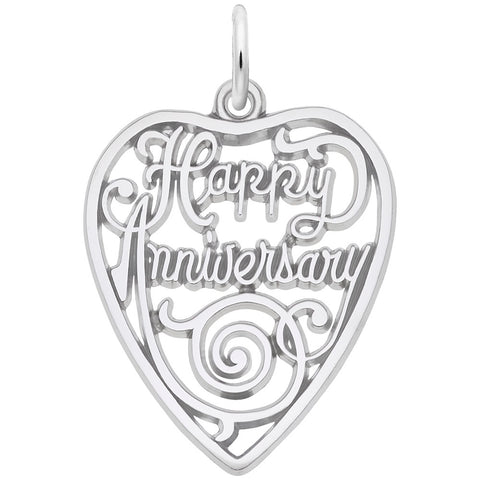 Anniversary Charm In 14K White Gold