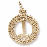 Number 1 charm in Yellow Gold Plated hide-image