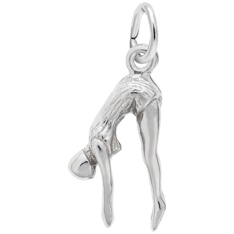 Diver Charm In 14K White Gold