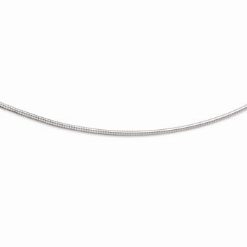 14K White Gold Adjustable Ustable Snake Omega Chain