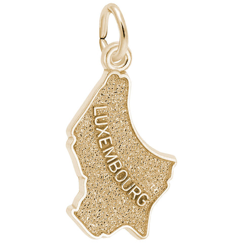 Luxembourg Map Charm in Yellow Gold Plated