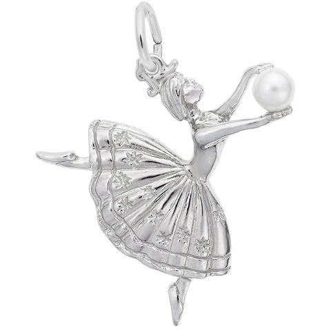 Dancer W/Pearl Charm In Sterling Silver