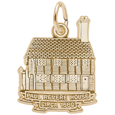 Paul Revere House Charm in Yellow Gold Plated