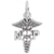 Nurse Practioner Charm In 14K White Gold