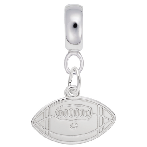 College Football Charm Dangle Bead In Sterling Silver
