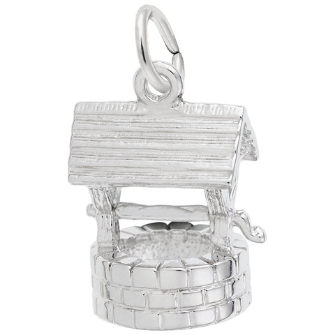 Wishing Well Charm In 14K White Gold