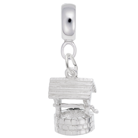 Wishing Well Charm Dangle Bead In Sterling Silver