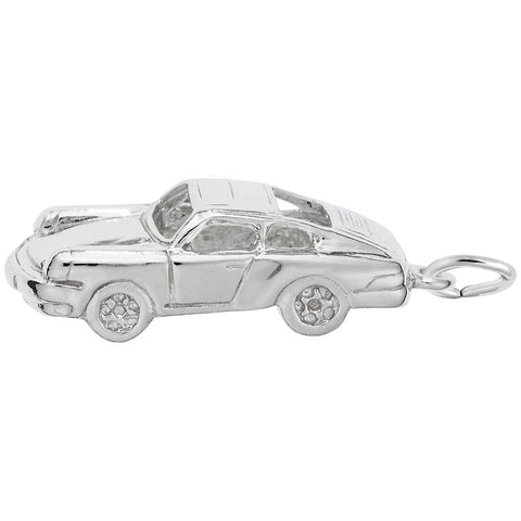 Sport Car Charm In 14K White Gold