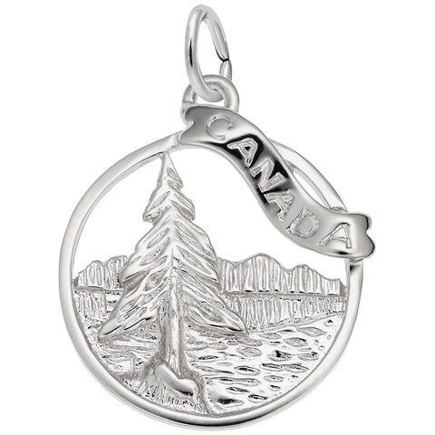 Canada Charm In 14K White Gold