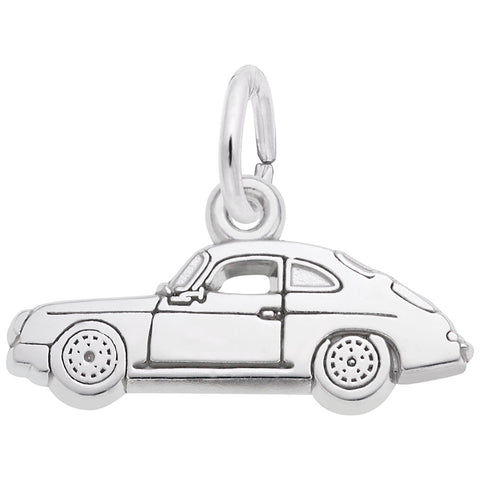 Sport Car Charm In 14K White Gold