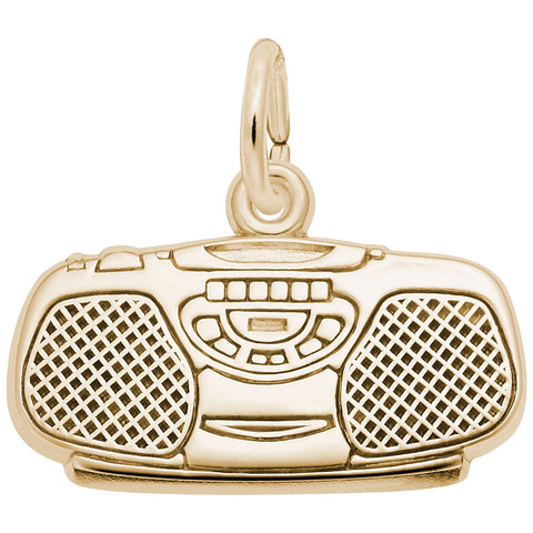 Boom Box Charm in Yellow Gold Plated