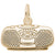 Boom Box Charm in Yellow Gold Plated