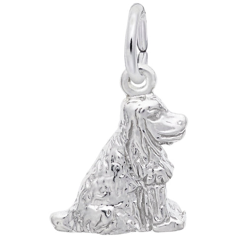 Cocker Spaniel Charm In 14K White Gold