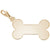 Dog Bone Charm In Yellow Gold