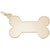 Dog Bone Charm in Yellow Gold Plated