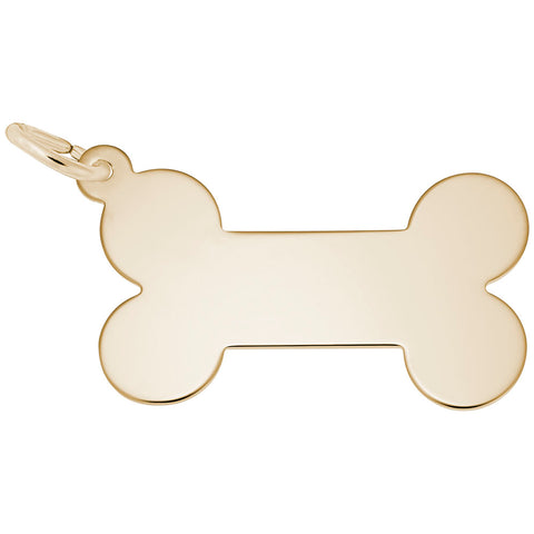 Dog Bone Charm In Yellow Gold