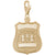 Police Badge Charm in Yellow Gold Plated