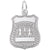 Police Badge Charm In 14K White Gold