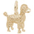 Poodle Charm in Yellow Gold Plated