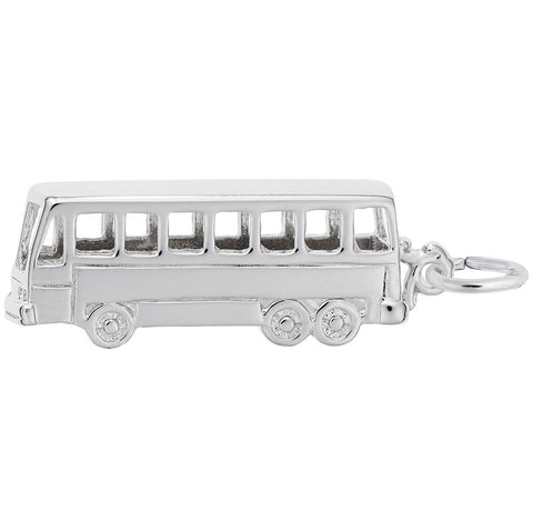 Bus Charm In 14K White Gold