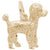 Poodle Charm in Yellow Gold Plated