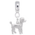 Poodle Charm Dangle Bead In Sterling Silver