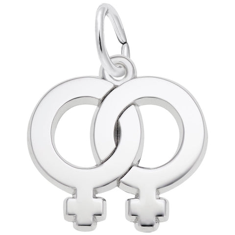 Female Charm In 14K White Gold