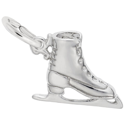 Ice Skate Charm In 14K White Gold