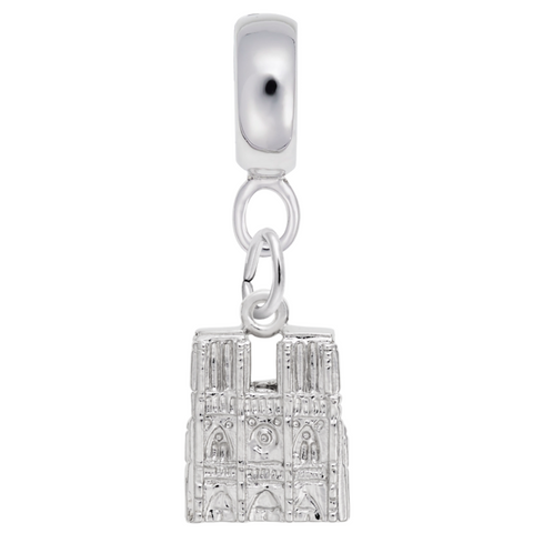 Notre Dame Cathedral Charm Dangle Bead In Sterling Silver