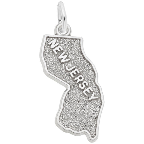 New Jersey Charm In 14K White Gold