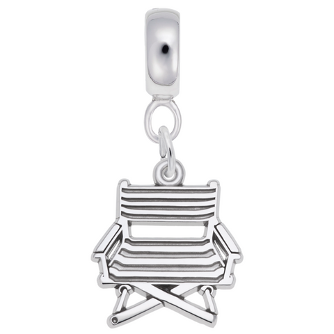 Directors Chair Charm Dangle Bead In Sterling Silver