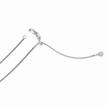 14K White Gold Adjustable Ustable Box, 30 inch x 0.9mm, Jewelry Chains and Necklace