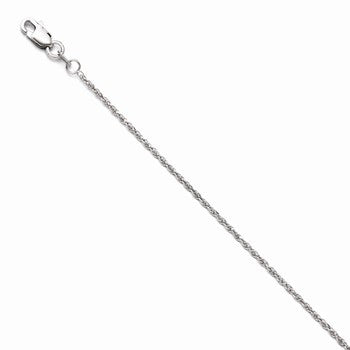 14K White Gold Diamond-Cut Rope Chain