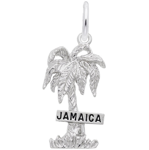 Jamaica Palm W/Sign Charm In Sterling Silver