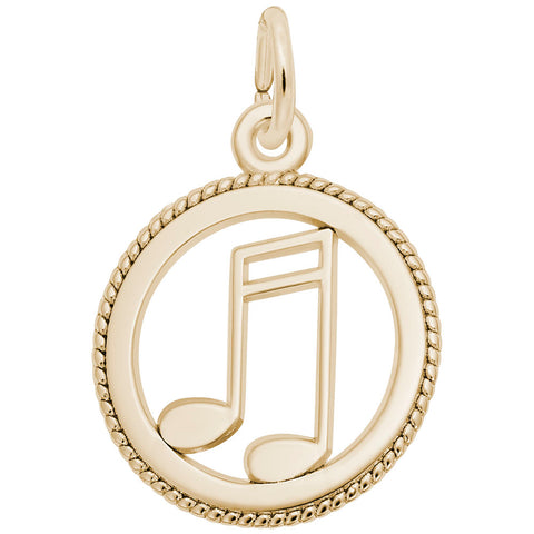 Music Charm in Yellow Gold Plated