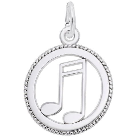 Music Charm In 14K White Gold