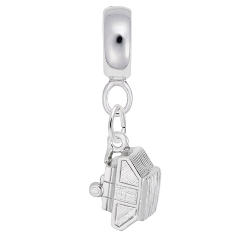 Tent Trailer Charm Dangle Bead In Sterling Silver