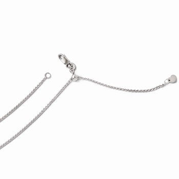 14K White Gold Adjustable Ustable Wheat Chain