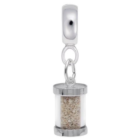 St. Lucia Sand Capsule Charm Dangle Bead In Sterling Silver
