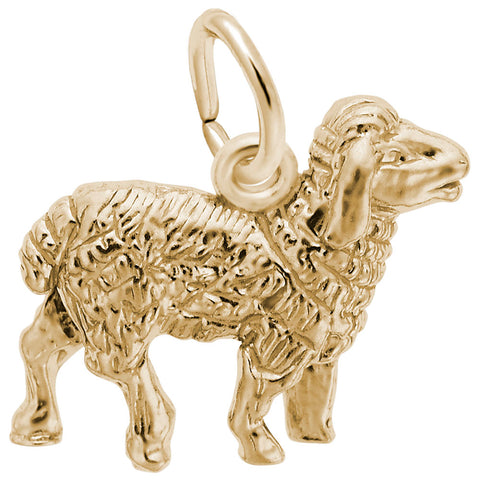 Sheep Charm In Yellow Gold