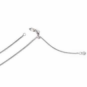 14K White Gold Adjustable Ustable Quadra Wheat Chain