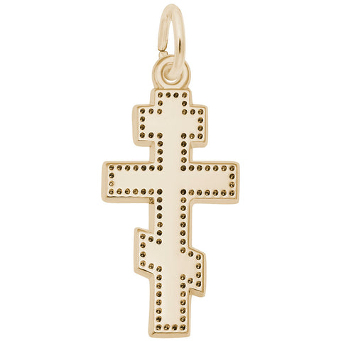 Greek Cross Charm In Yellow Gold