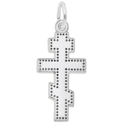 Greek Cross Charm In Sterling Silver