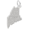Maine Charm In Sterling Silver - Sterling Silver / Regular / No