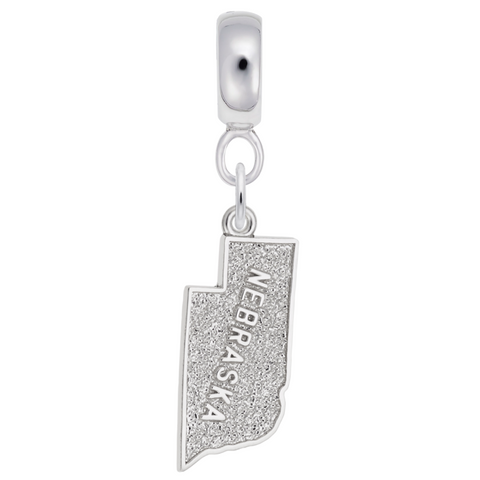 Nebraska Charm Dangle Bead In Sterling Silver
