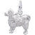 Samoyed Dog Charm In 14K White Gold