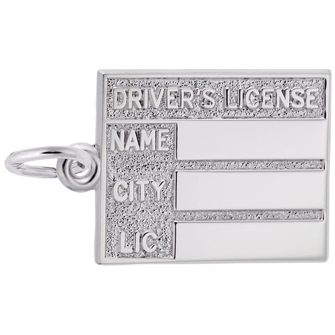 Drivers License Charm In Sterling Silver