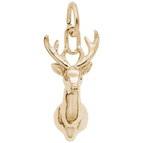 Deerhead Charm In Yellow Gold