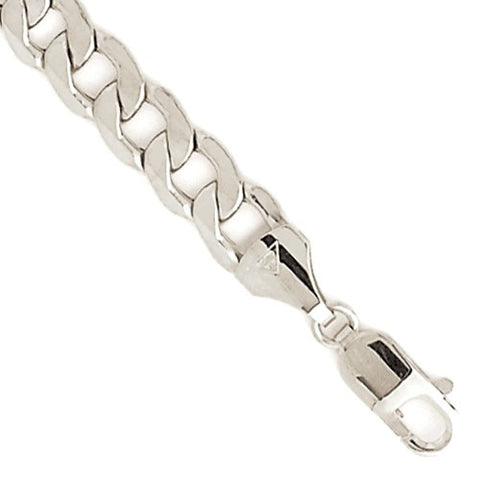 14K White Gold Air-Solid Curb Bracelet