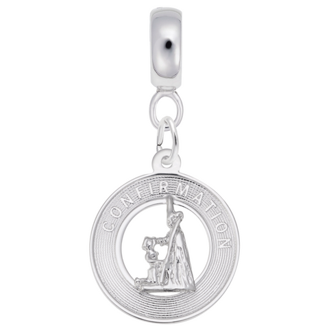 Confirmation Girl Charm Dangle Bead In Sterling Silver